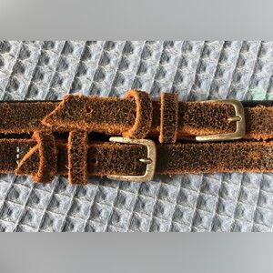 ROXY Leather and Canvas Two Buckle Belt
